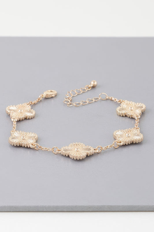 Multi Flared Clover Charm Bracelet - Tigbul's Variety Fashion Shop