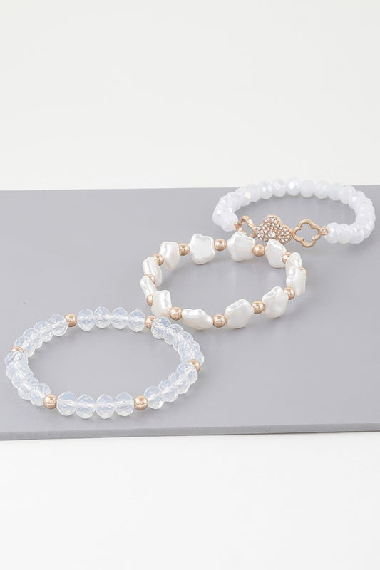 Multi Clover Crystal Bead Bracelet - Tigbul's Variety Fashion Shop