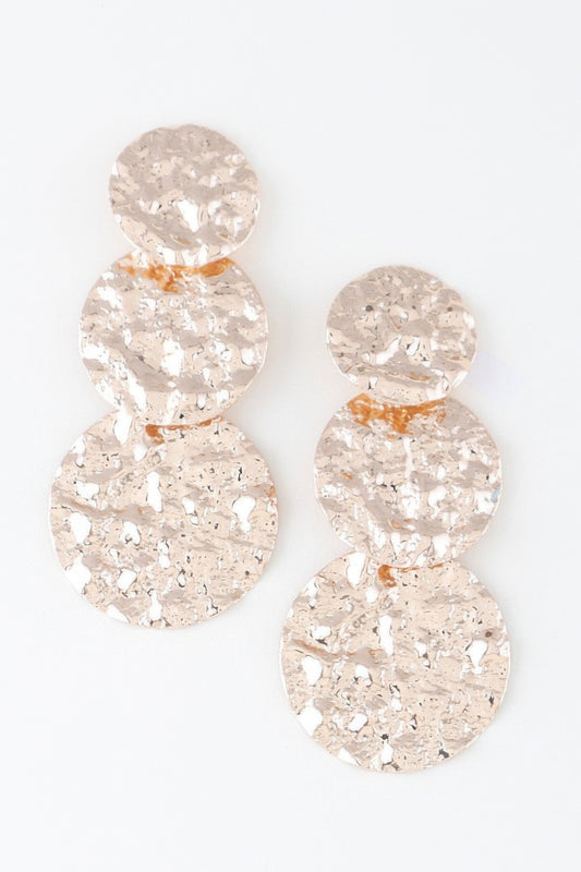 Triple Hammered Disc Earrings - Tigbul's Variety Fashion Shop