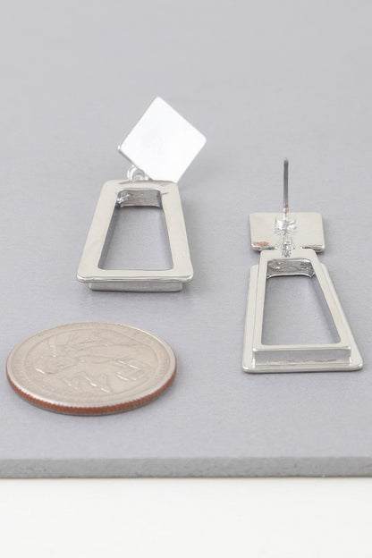 Modern Geometric Frame Drop Earrings - Tigbul's Variety Fashion Shop