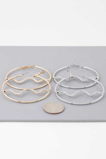 Bejeweled Snake Hoop Earrings - Tigbul's Variety Fashion Shop