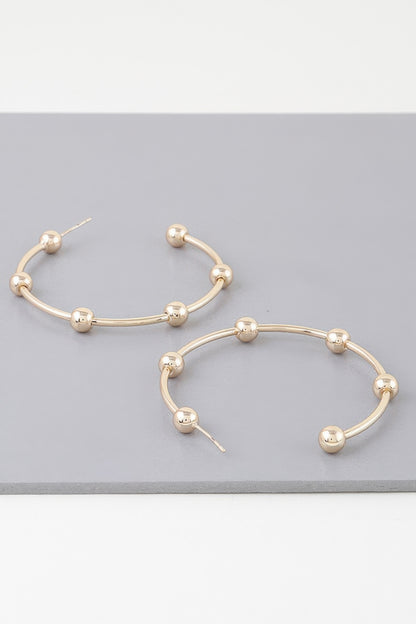 Multi Shiny Bead Hoop Earrings - Tigbul's Variety Fashion Shop