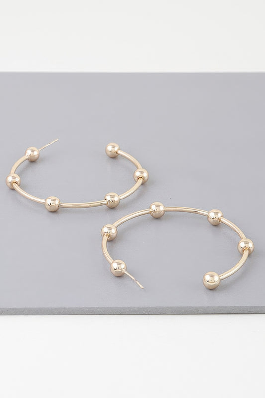 Multi Shiny Bead Hoop Earrings - Tigbul's Variety Fashion Shop