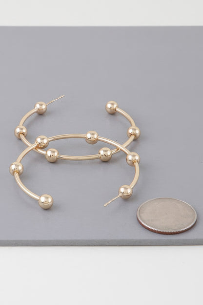 Multi Shiny Bead Hoop Earrings - Tigbul's Variety Fashion Shop