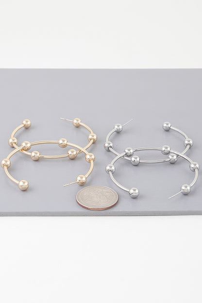 Multi Shiny Bead Hoop Earrings - Tigbul's Variety Fashion Shop