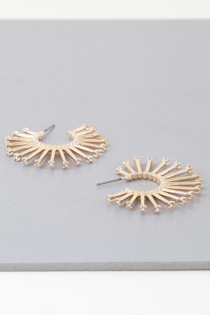 Rising Bejeweled Sun Hoop Earrings - Tigbul's Variety Fashion Shop