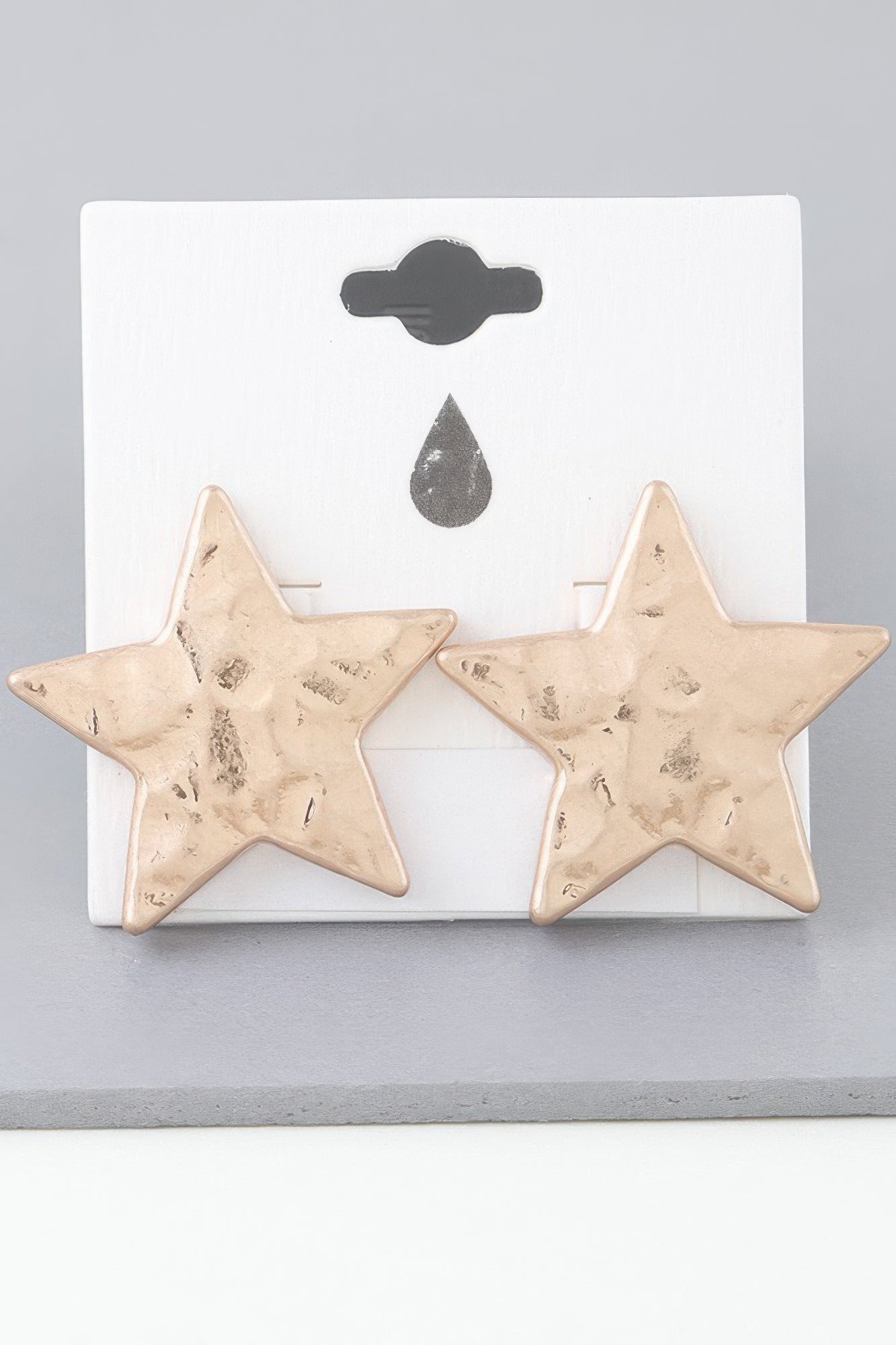 Gold Color Star Indented Earrings - Tigbul's Variety Fashion Shop