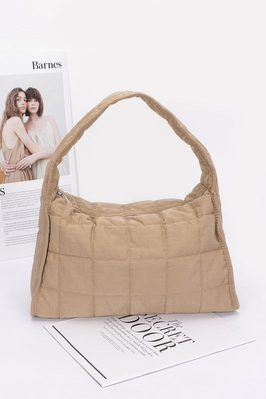 Quilted Nylon Shoulder Bag - Tigbul's Variety Fashion Shop