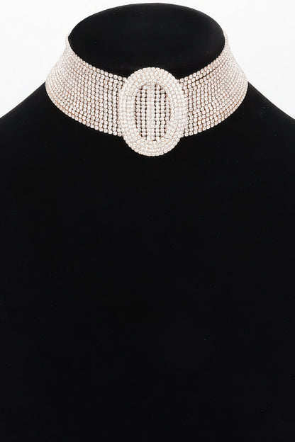 Rhinestone Choker Necklace - Tigbul's Variety Fashion Shop