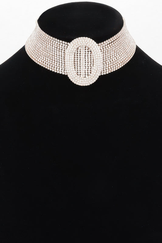 Rhinestone Choker Necklace - Tigbul's Variety Fashion Shop