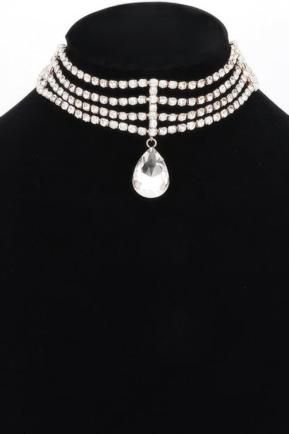 Rhinestone Choker Necklace - Tigbul's Variety Fashion Shop