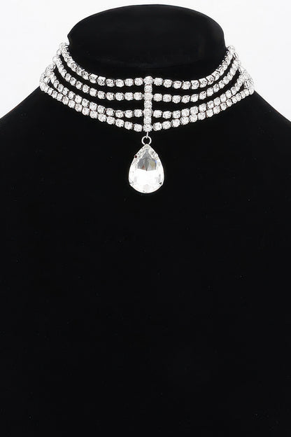 Rhinestone Choker Necklace - Tigbul's Variety Fashion Shop