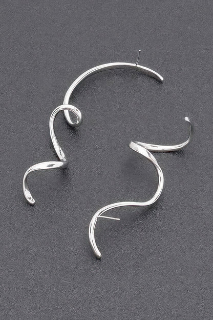 Gold Plated Metal Twist Dangle Earrings - Tigbul's Variety Fashion Shop