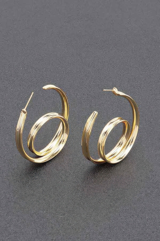Gold Plated Metal Hoop Earring - Tigbul's Variety Fashion Shop
