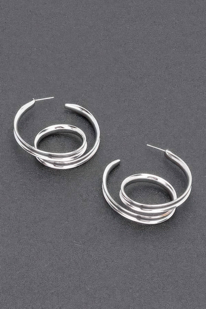 Gold Plated Metal Hoop Earring - Tigbul's Variety Fashion Shop
