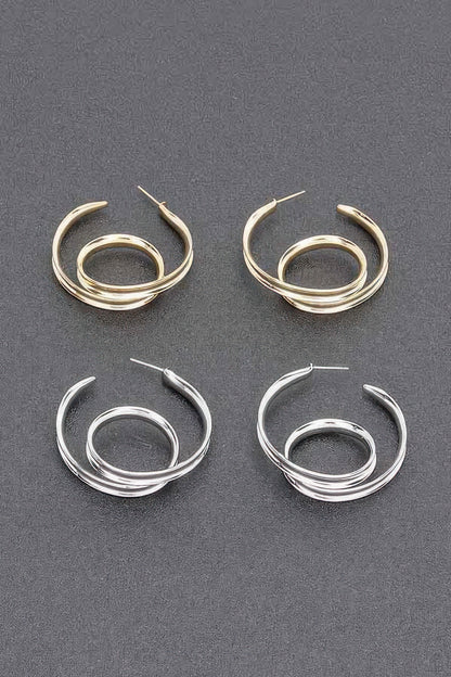 Gold Plated Metal Hoop Earring - Tigbul's Variety Fashion Shop