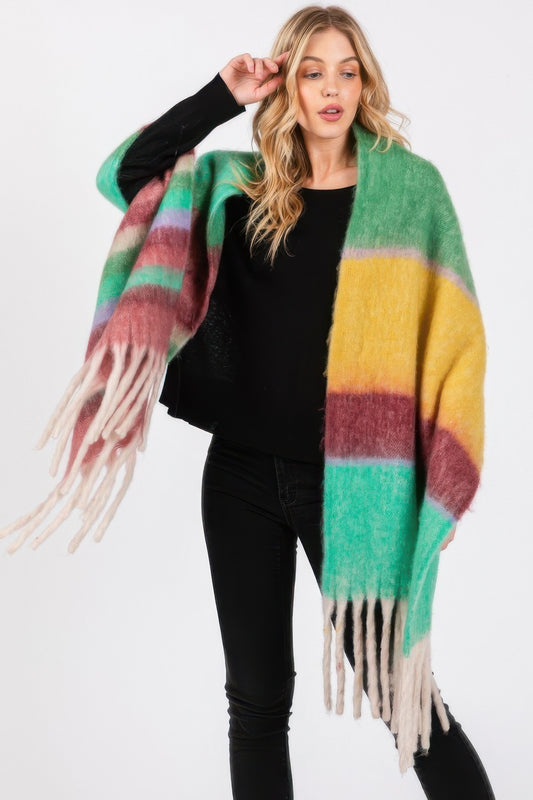 Brushed Multi Color Stripe Scarf - Tigbul's Variety Fashion Shop