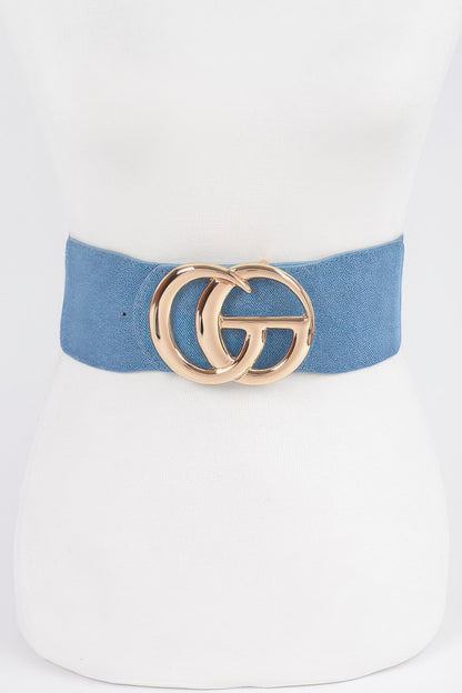 Cg Metal Buckle Denim Elastic Belt - Tigbul's Variety Fashion Shop