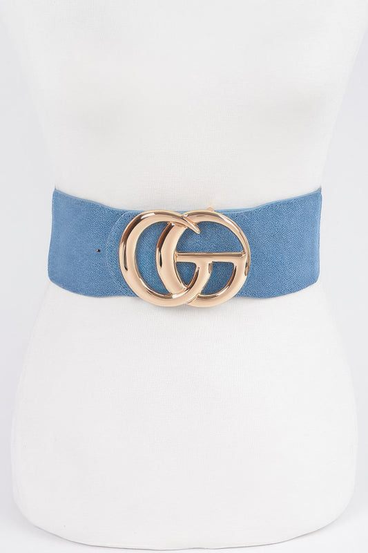 Cg Metal Buckle Denim Elastic Belt - Tigbul's Variety Fashion Shop