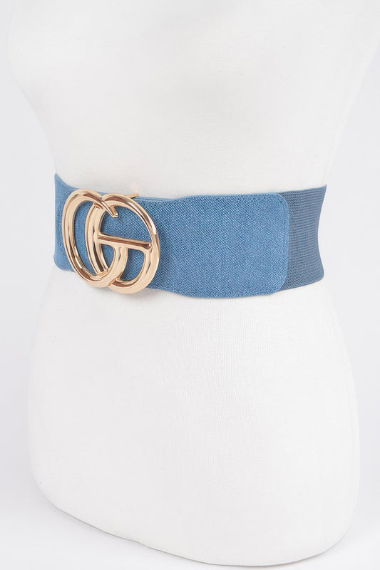Cg Metal Buckle Denim Elastic Belt - Tigbul's Variety Fashion Shop
