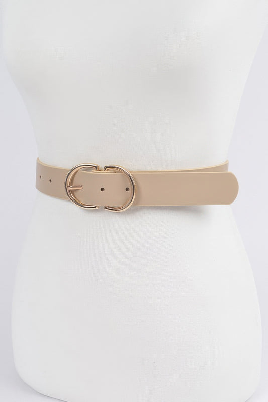 Braided Embossed Two Round Buckle Belt - Tigbul's Variety Fashion Shop