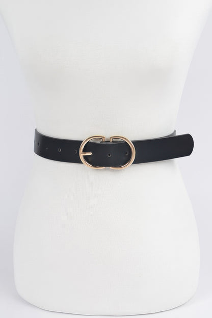 Braided Embossed Two Round Buckle Belt - Tigbul's Variety Fashion Shop
