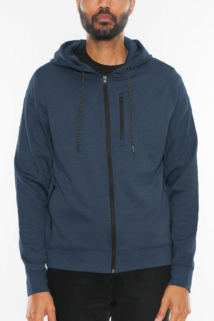Solid Heathered Zip Up Jacket - Tigbul's Variety Fashion Shop