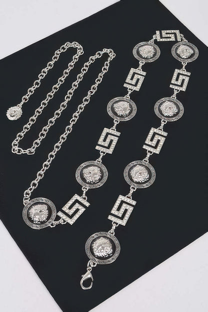 Metal Rhinestone Plus Size Chain Belt - Tigbul's Variety Fashion Shop