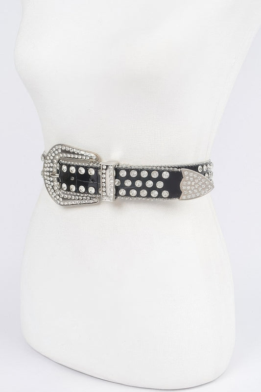 Multi Metal Stone Studded Plus Belt - Tigbul's Variety Fashion Shop