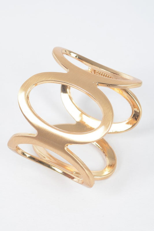 Metal Spring Hinge Cuff Bracelet - Tigbul's Variety Fashion Shop