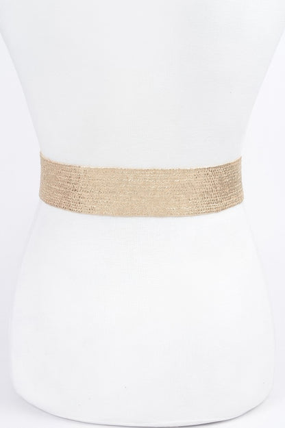 Metallic Stretch Plus Size Belt Pearl Metal Bucklt - Tigbul's Variety Fashion Shop