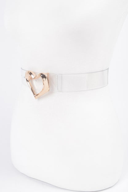 Heart Shape Metal Buckle Plus Size Clear Belt - Tigbul's Variety Fashion Shop
