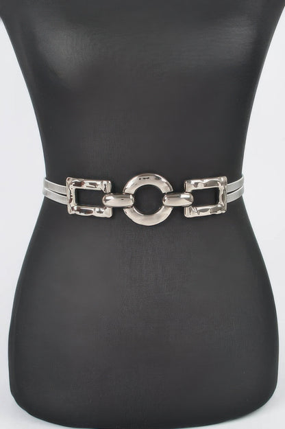 Hammered Metal Buckle Plus Size Stretch Belt - Tigbul's Variety Fashion Shop
