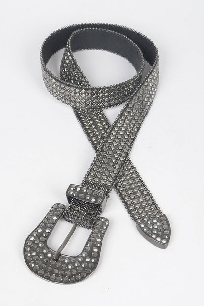 Rhinestone Western Style Plus Size Belt - Tigbul's Variety Fashion Shop
