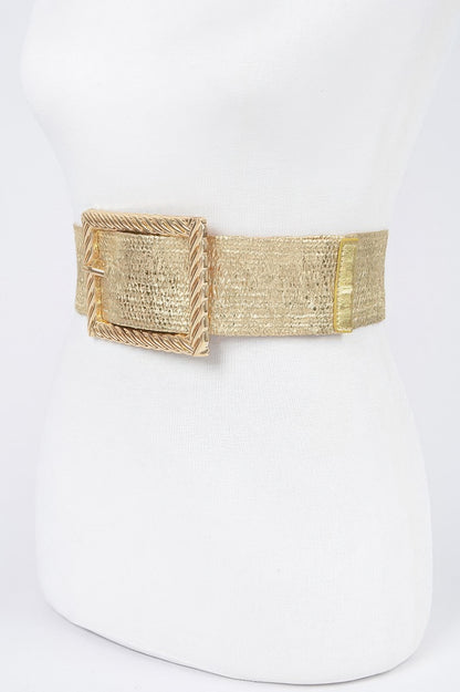 Wide Metal Buckle Plus Size Clear Belt - Tigbul's Variety Fashion Shop