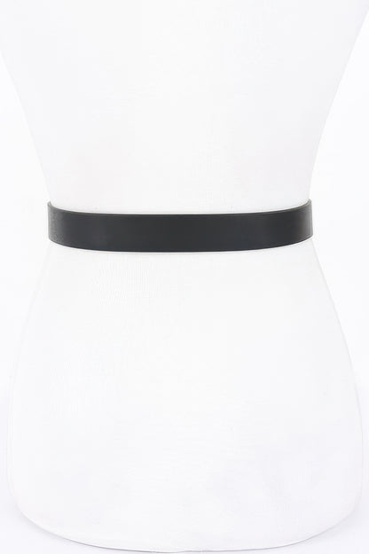 Simple Square Buckle Faux Leather Belt - Tigbul's Variety Fashion Shop