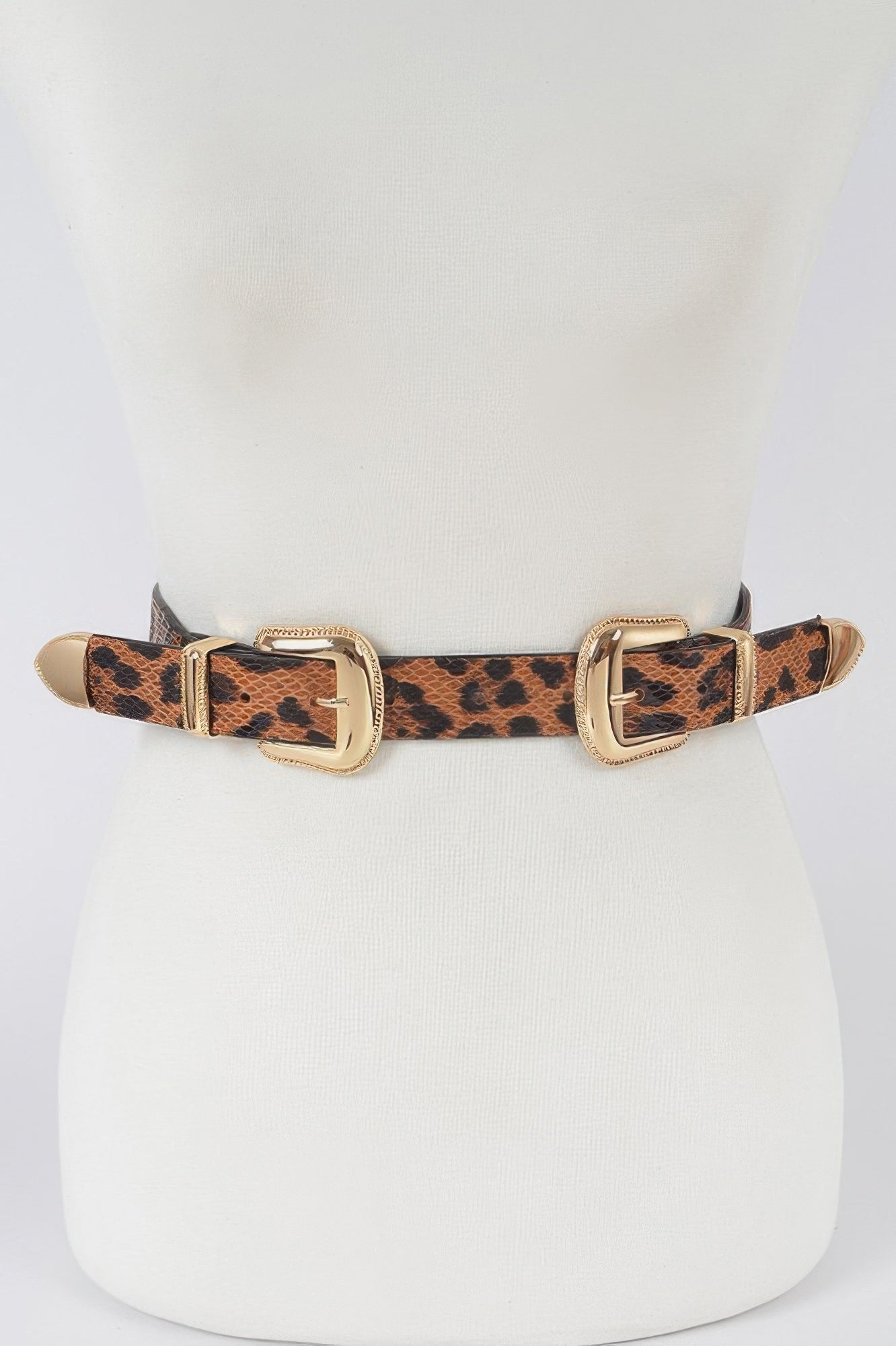 Leopard Three Pieces Metal Buckle Belt - Tigbul's Variety Fashion Shop