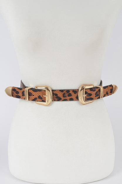 Leopard Three Pieces Metal Buckle Belt - Tigbul's Variety Fashion Shop