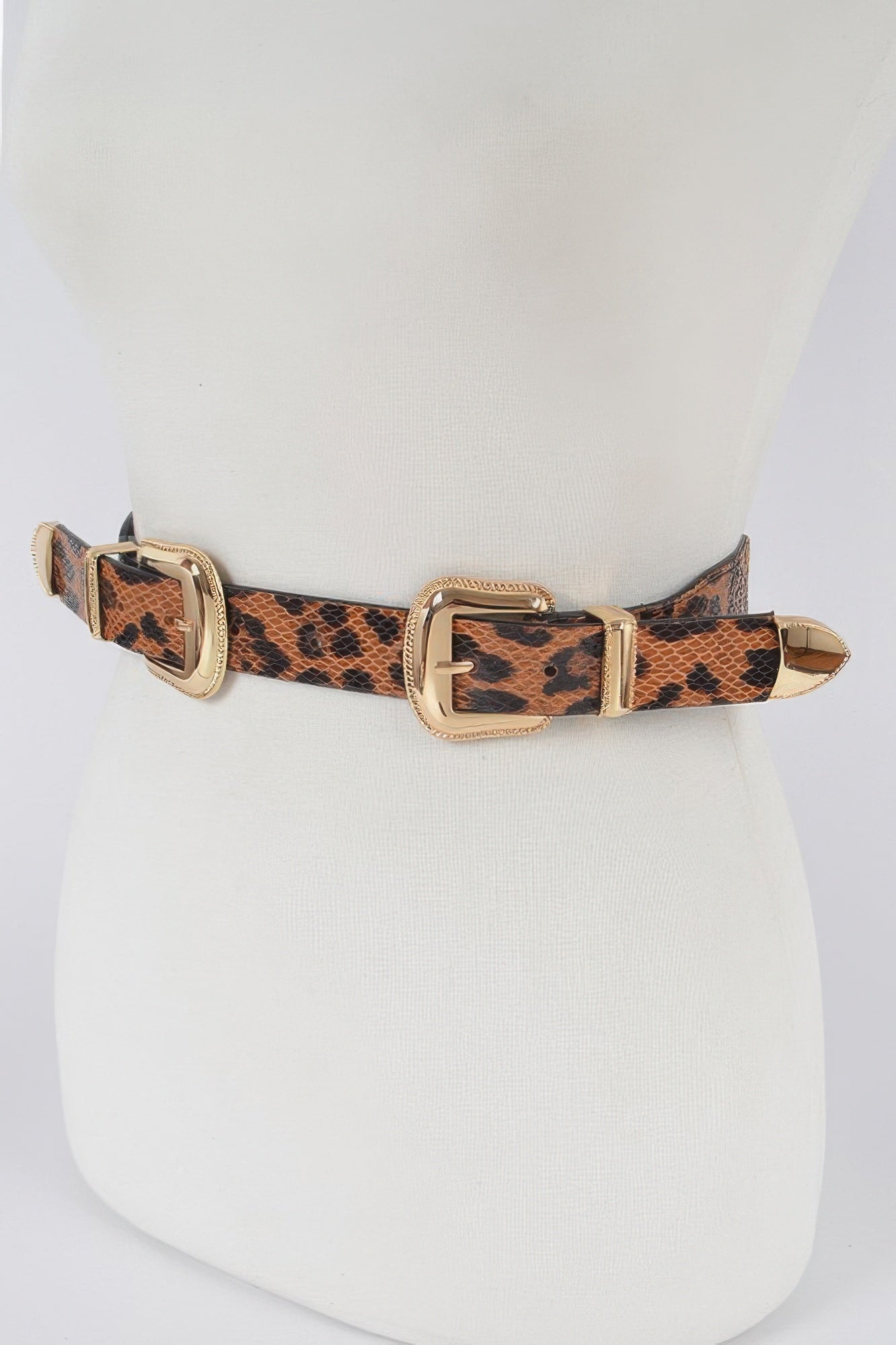Leopard Three Pieces Metal Buckle Belt - Tigbul's Variety Fashion Shop