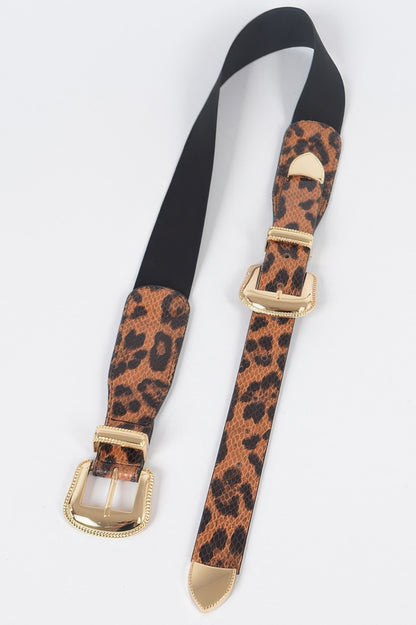 Leopard Three Pieces Metal Buckle Belt - Tigbul's Variety Fashion Shop