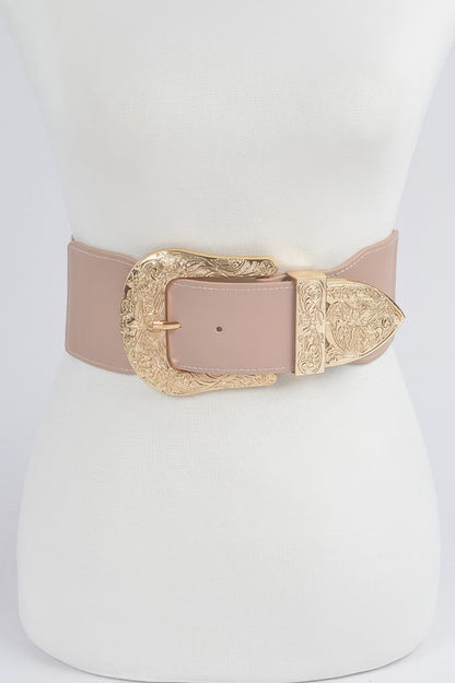 Wide Multi Metal Elastic Belt - Tigbul's Variety Fashion Shop