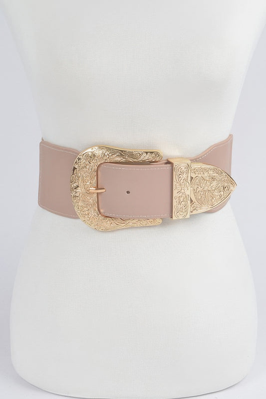 Wide Multi Metal Elastic Belt - Tigbul's Variety Fashion Shop