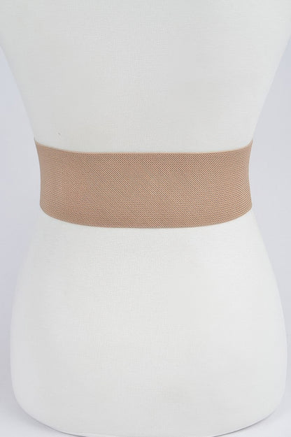 Wide Multi Metal Elastic Belt - Tigbul's Variety Fashion Shop