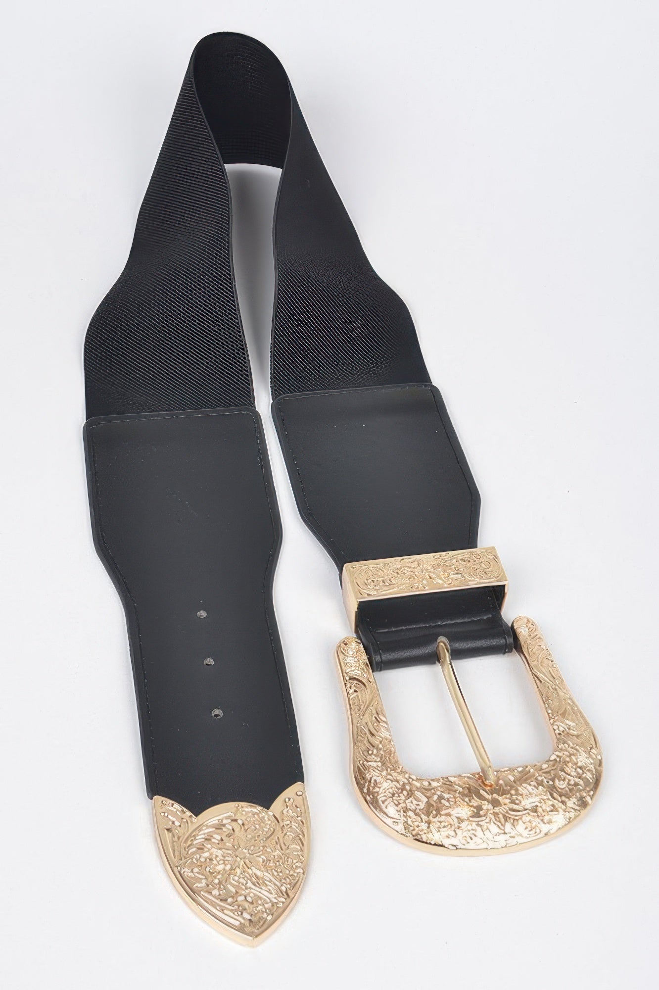Wide Multi Metal Elastic Belt - Tigbul's Variety Fashion Shop