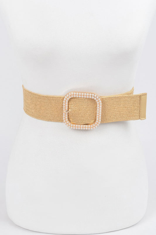 Weaved Pearl Buckle Belt - Tigbul's Variety Fashion Shop