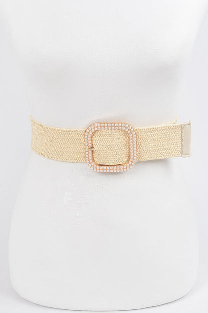 Weaved Pearl Buckle Belt - Tigbul's Variety Fashion Shop