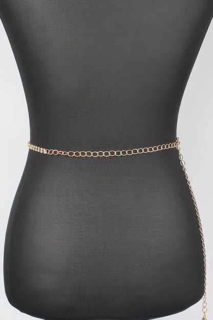 Rhinestone Heart Chain Belt - Tigbul's Variety Fashion Shop