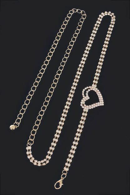 Rhinestone Heart Chain Belt - Tigbul's Variety Fashion Shop