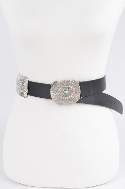 Western Style Belt With Turquoise - Tigbul's Variety Fashion Shop