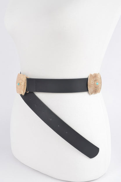 Western Style Belt With Turquoise - Tigbul's Variety Fashion Shop